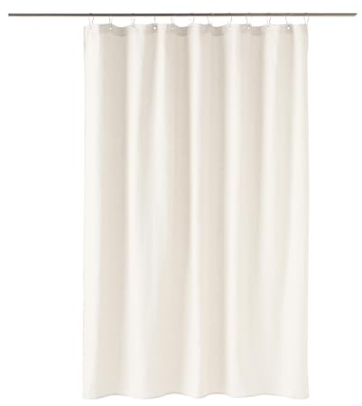 URBANARA Tenda da doccia Lavadia 180 x 200 cm, 100% lino, con rivestimento idrorepellente e facile da appendere, facile da pulire e durevole, per doccia e vasca da bagno, certificata Oeko-TEX