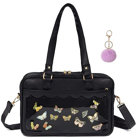 Chillpaper Damen Purse Crossbody Japanese Shoulder Ita Messenger Bag Geldbörse, Größe M, schwarz