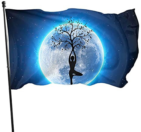 351 Garten Flagge 90x150cm, Sternenhimmel Mutter Erde Nährt Den Baum des Lebens Dekoration Saison Flagge Langlebig Fahne Dekorative Fahnen, Für Feiertage, Drinnen Und Draußen