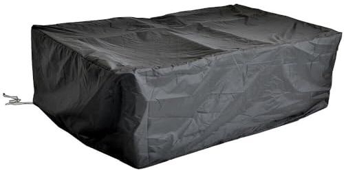 Melko Schutzhülle Gartenmöbel Abdeckung wasserdicht 180x120x95 cm Schwarz | Polyethylengewebe abwaschbar, UV-beständig und reißfest, Kordelzug unten, für Rattan-Lounge und Sitzgruppe auf der Terrasse