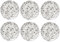 Lot De 6 Assiettes Plates En Porcelaine à Motif Floral - Blanc/noir - D 27 Cm