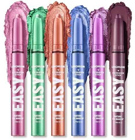 6PCS Eyeshadow Stick Set, Cream Eyeshadow Pencil Crayon, Waterproof Long Lasting Eyeshadow Stick Sets Create Beauty Eye Makeup(6PCS/Set C)
