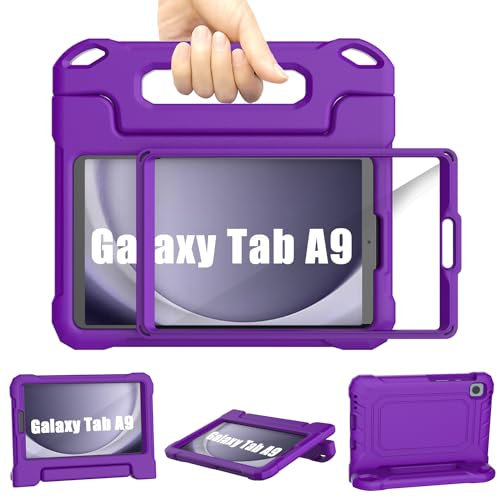 Samsung Galaxy Tab A9 Case Kids 8.7 inch 2023, TrendGate Lightweight Shockproof Samsung A9 Tablet Case Built-in Screen Protector and Handle Stand for Galaxy Tab A9 2023 & Tab A7 Lite 2021 8.7, Purple