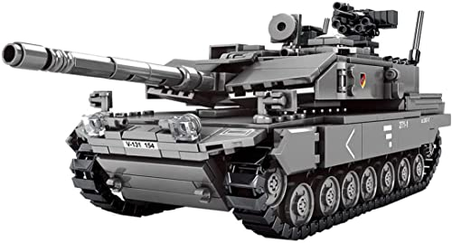 Panzer Bausteine Bauset, 1009 Teile Militär Leopard 2A7 Panzer Modell, Klemmbausteine Hauptkampfpanzer Modellbausatz Konstruktion Bauset für Kinder Erwachsene