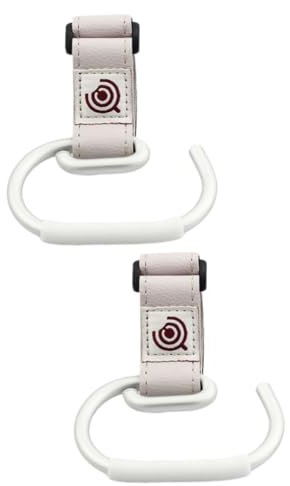 UPKOCH 2 Pezzi Ganci Per Borsa Per Pannolini Per Passeggino Ganci Per Passeggino Organizer Per Borsa Appesa Per Carrozzina Cintura Bianca Gancio Argentato