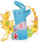 Portable Juicer, 460ml with 6 Blades Portable Blender for Gym,Travel,Kitchen (Blue)