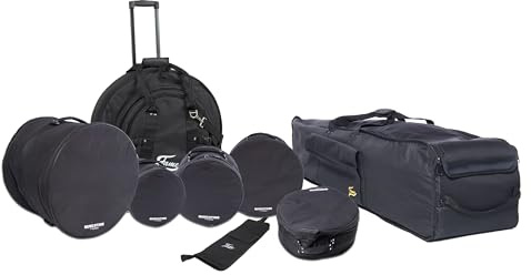 MUSIC STORE XXL Stage Bag, Drum Taschen Set, Nylon, 22, 10, 12, 16, 14, Gepolstert, Inklusive BagSet Pro II, Cymbal Bag, StickBag, Hardware Bag, Practice Pad