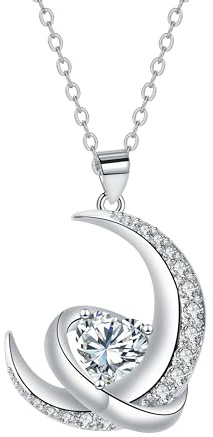 J.MUEN Collier pour Femme Argent Sterling 925 Pendentif Collier Cadeau pour Maman Femmes Filles avec Boite Cadeau (45+5 cm)
