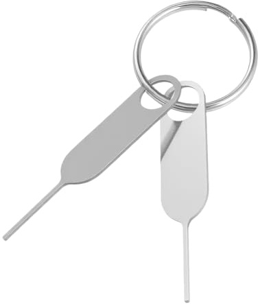 2 Pcs Extended SIM Card Removal Tool, Universal SIM Card Tool with Key Ring | Stainless Steel SIMs Ejector Tools for Tray Doorbell, SIMs Cards Pin for All Cell Phones