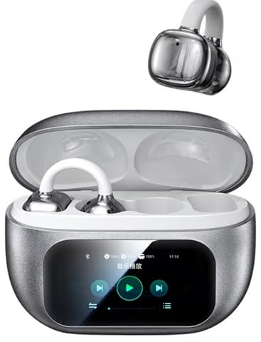 Ear Clip Bluetooth Headphones with Touch Screen, Open-Ear Wireless Clip on Earbud & in Ear Monitor Headphones，waterproof in Noise Earphones for Tablet Laptopsports, Fitness, And Workouts(Black)