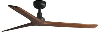 Faro Klim Ventilatore da soffitto a 3 pale medio, nero opaco, noce, sistema intelligente Wiz