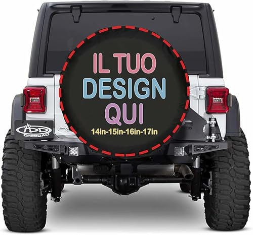 Personalizzato Copriruota di scorta personalizzate il tuo con Foto Testo copri ruota Protezioni Impermeabili e Antipolvere per Autotreno Camper Suv Universale, Accessori Auto 14151617