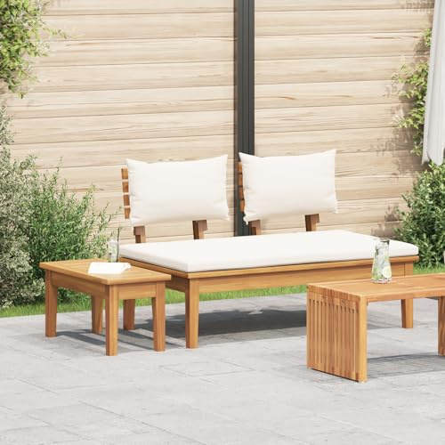 QZZCED 2-teiliges Gartenbank-Set aus massivem Teakholz Sitzgruppe für den Garten Terrassenmöbel für Terrassen
