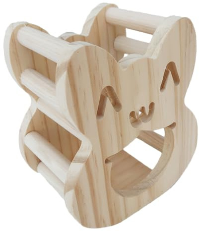 ARTSEWPLY Kleiner Holzheuhalter für Kaninchen und Chinchillas aus Synthetischem Material Abnehmbar und Schützt Heu im Käfig und KOT Beige für Haustierkäfige