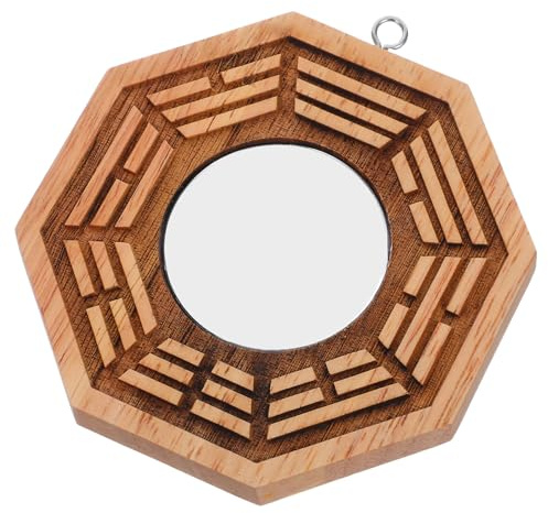 ULTECHNOVO Konvexer Bagua Spiegel für Tür, Feng Shui Dekoration | Traditioneller Chinesischer Stil, Handgefertigt, für Zuhause und Außenbereich, Glücksbringer für Wohlstand