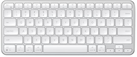 Satechi Slim EX1 Wireless Keyboard, Compact Keyboard for Mac, Windows, 𝗨𝗦 𝗤𝗪𝗘𝗥𝗧𝗬 𝗟𝗮𝘆𝗼𝘂𝘁, 4-in-1 Connectivity (3x Bluetooth + 2.4GHz), USB-C Rechargeable Battery - Silver