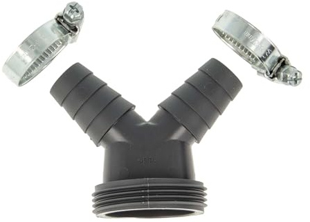 tecuro Doppel Geräteanschlusstülle 1 1/2 Zoll AG x Tüllen 20-24 mm für Küchen- Spülensiphon, REZYKLAT