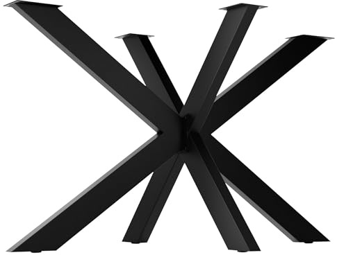 NWELD Tischbeine Metall X-Form Schwarz 150x83cm – Spider Tischgestell & Design Tischkufen für Couchtisch, Moderne Loft-Konstruktion für DIY Möbelprojekte, Tischkufen für Esstisch