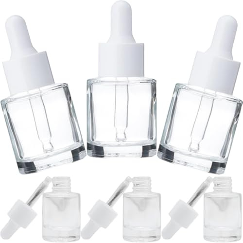 Abaodam Glass Essential Oil Bottles Mini Dropper Bottles with Dropper 20ml 6pcs for Dispensing Essential Oil and Controlling Dosage Suitable for DIY and Perfume