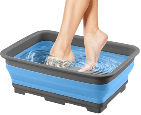 Vasca Pediluvio da Piscina Secchio Pieghevole per un Lavaggio dei Piedi | Bacino Pediluvio Ingresso Piscina Utilizzabile in Spiaggia, Pesca, Lago, Laghetto, Giardino, Cortile e Prato