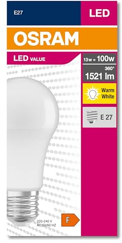 Osram LED Star Value Classic A100 LED-Lampe für E27-Sockel, Glühlampenform, FR, 1521 Lumen, warmweiß (2700K), Ersatz für herkömmliche 100W-Glühlampen, nicht dimmbar
