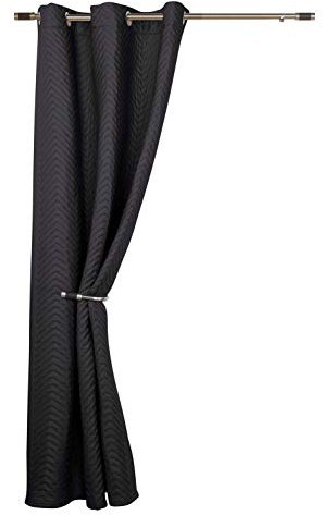 Ontario Black Thermal Winter Quilted Door Curtain- Saves Energy, Reduce Draughts, Lower Bills