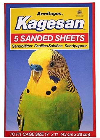 Kagesan Vogelkäfig-Schleifpapier, 2 x 5 Stück, 10 Blatt, 43 x 28 cm, Rot
