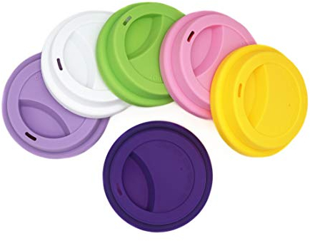 Coperchi riutilizzabili in silicone per bicchieri da caffè, antischizzo, 6 pezzi Assorted