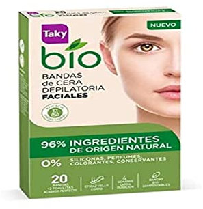 Taky Bio Natural 0% Bandas De Cera Faciales Depilatorias 20 Uds. - 5 ml, Estándar (120-0715)