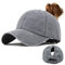 Voqeen Ponytail Baseball Hat Cap Unisex Washed Trucker Hat Cap Adjustable Spring Autumn Solid Color Baseball Cap Ourdoor Sun Visor PonyCaps (Gray)