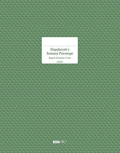 EDIPRO - E2899 - Registro carico/scarico stupefacenti e sostanze psicotrope 50 pagine numerato f.to 31x24,5