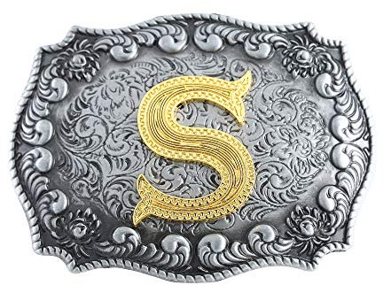 KDG Initial Gürtelschnalle Western Cowboy Handarbeit Metall Gürtelschnalle Klein für Männer Frauen - - Groß