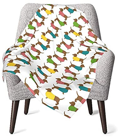 Babydecke Dackel Hund Muster Weiche Warme Empfang Decke für Jungen Mädchen Neugeborene 76X102CM