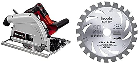 Einhell Tauchsäge TE-PS 165 (1.200 Watt,werkzeuglose Einstellung bei Schnitttiefe + Neigungswinkel, hochwertiges Hartmetall-Sägeblatt, Sägeblattarretierung, inkl. Easy Cut Kreissägeblatt 165 x 20 mm)