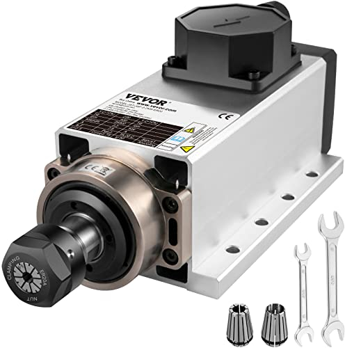 VEVOR Motore del Mandrino Raffreddato ad Aria con Kit VFD Inverter, 2.2KW ER20 CNC Motore Mandrino per Incisione raffreddati ad Aria Motore Mandrino per Intagliare Legno, Pietra, Metallo