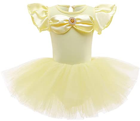 Lito Angels Principessa Belle Tutu Ballerina Costume per Bambina, Vestito dal Balletto Danza Classica, Taglia 7-8 anni, Giallo