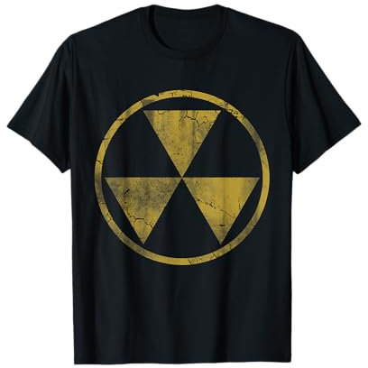 Fallout, simbolo nucleare, retro, dissolvenza, invecchiato Maglietta