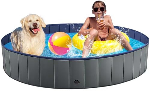 Bamda Pataugeoire pour chien - Planche en polypropylène de 6 mm et fond épais pliable - Piscine plus durable pour chiens (80 x 20 cm)