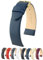 Hirsch Toronto Leder-Uhrenarmband, Blau, L, 20 mm, glänzende goldene Schnalle, Band