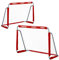 Relaxdays Fußballtor Garten, 2er Set, Kinder & Erwachsene, HBT: 110 x 150 x 75 cm, Metall, stabile Tore für Fußball, rot