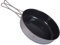 iBasingo 900ml Titanium Non-Stick Frying Pan 18cm Camping Pan Lightweight Skillet Griddle Hiking Small Plate Dish Bowl Outdoor Cookware for Fried Egg Steak with Folding Handle for 1 Man Ti2067C