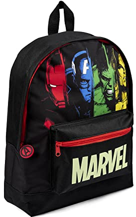 Marvel Avengers Kids Childrens Backpack, Hulk Iron Man School Backpack Travel Bag For Boys and Girls, Official Merchandise