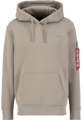 Alpha Industries Herren Back Print Hoody Kapuzensweat Kapuzenpullover, Vintage Sand, XL