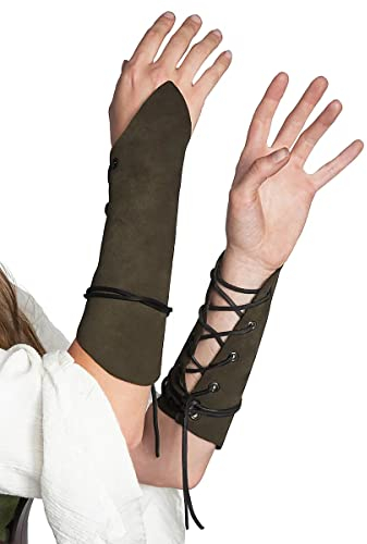 Wikinger Armschienen Mittelalter Renaissance Kunstleder Arm Rüstung Ritter Bracer LARP Halloween Cosplay Kostüm (Coffee)