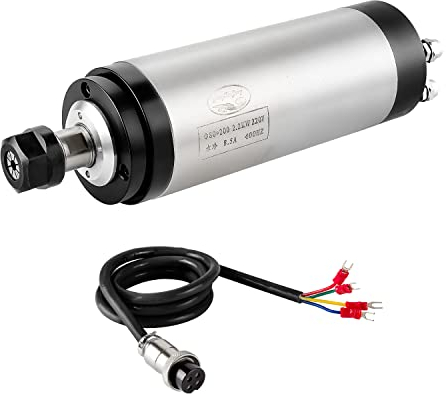 Motore silenzioso raffreddato ad acqua 80mm del mandrino 220V 2.2KW 2200W del motore di CNC del mandrino 4 cuscinetti 24000RPM 400HZ per la macchina del router di CNC
