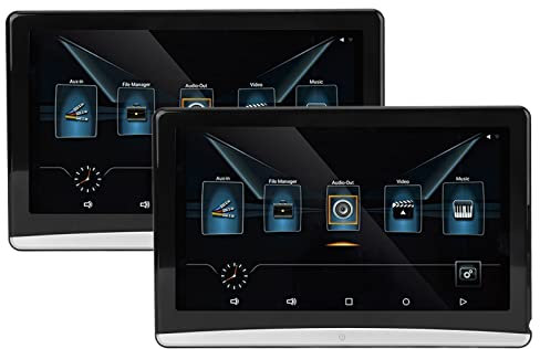 Fockety Lettori Video da 10,6 Pollici con Doppio Poggiatesta con Wi-Fi, 4K HD Touch Screen Multimedia Car Dvd Player Monitor TV per Sedili Posteriori con USB, HDMI e FM per Auto