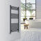 WarmeHaus Toallero calefactor para baño recto, calefacción central, 1200 x 500 mm, color antracita