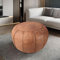 Louis Donné Ungefüllter, runder Pouf, Ottomane, superweich, handgefertigt, Kunstdekor, Polsterbezug, Aufbewahrungslösung, Fußstütze, Fußhocker, Pouf Sitz oder Balkon, Büro, Innenbereich, Braun