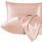 Lazzaro Satin Silk Pillowcases for Hair and Skin - Hypoallergenic Pillow Cases 2 Pack with Envelope Closure - Ultrasoft Standard Size Coral Silk Pillowcases (50 x 75 cm)