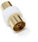 DRUT 1pcs TV Aerial RF Lead Coupler Female to Female Socket Coaxial Connector, Coaxial Cable Adapter, Gender Changer (White Gold)
